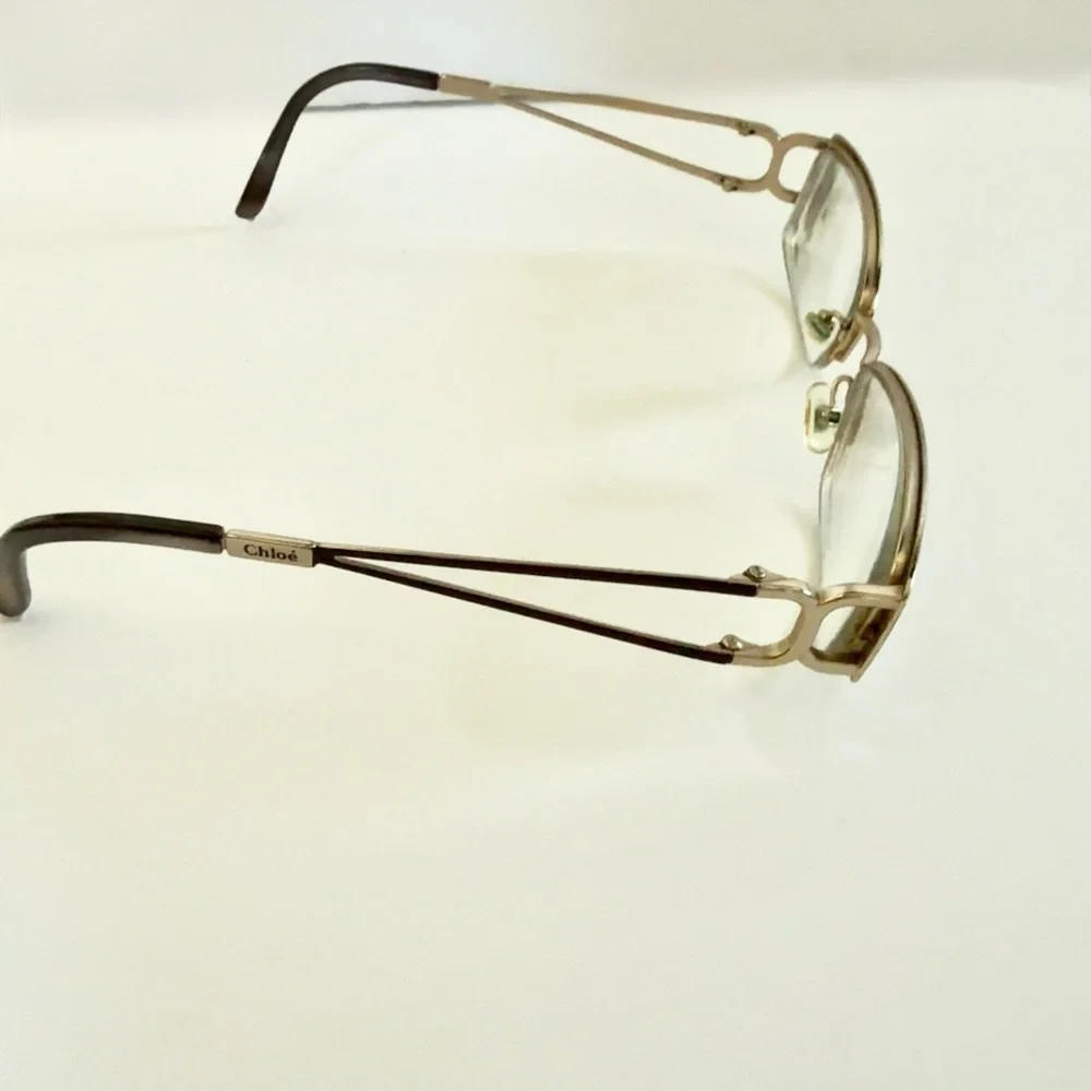 Chloe CL1209 Eyeglasses Frame Half Rimless 51-18  Brown/Gold LV44